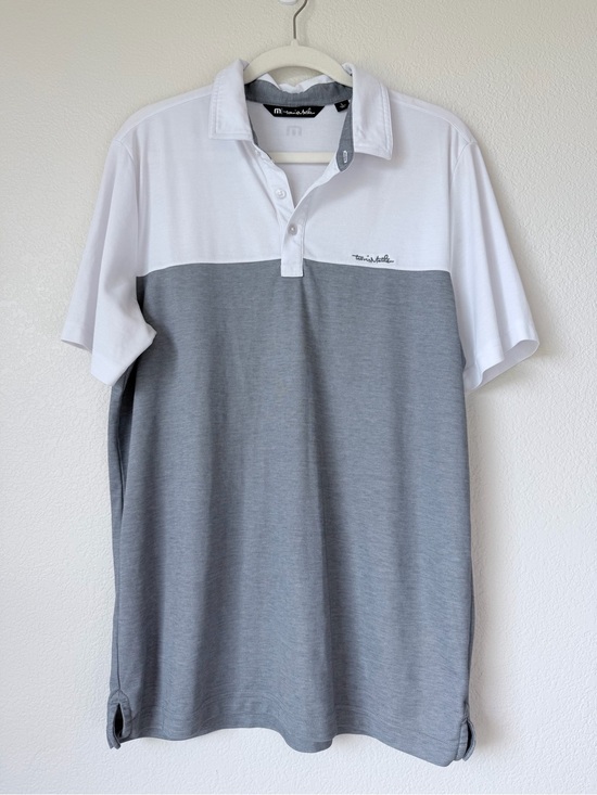 Travis Mathew Other - TravisMathew Pima Cotton Polo Shirt Gray White Colorblock Golf Size L